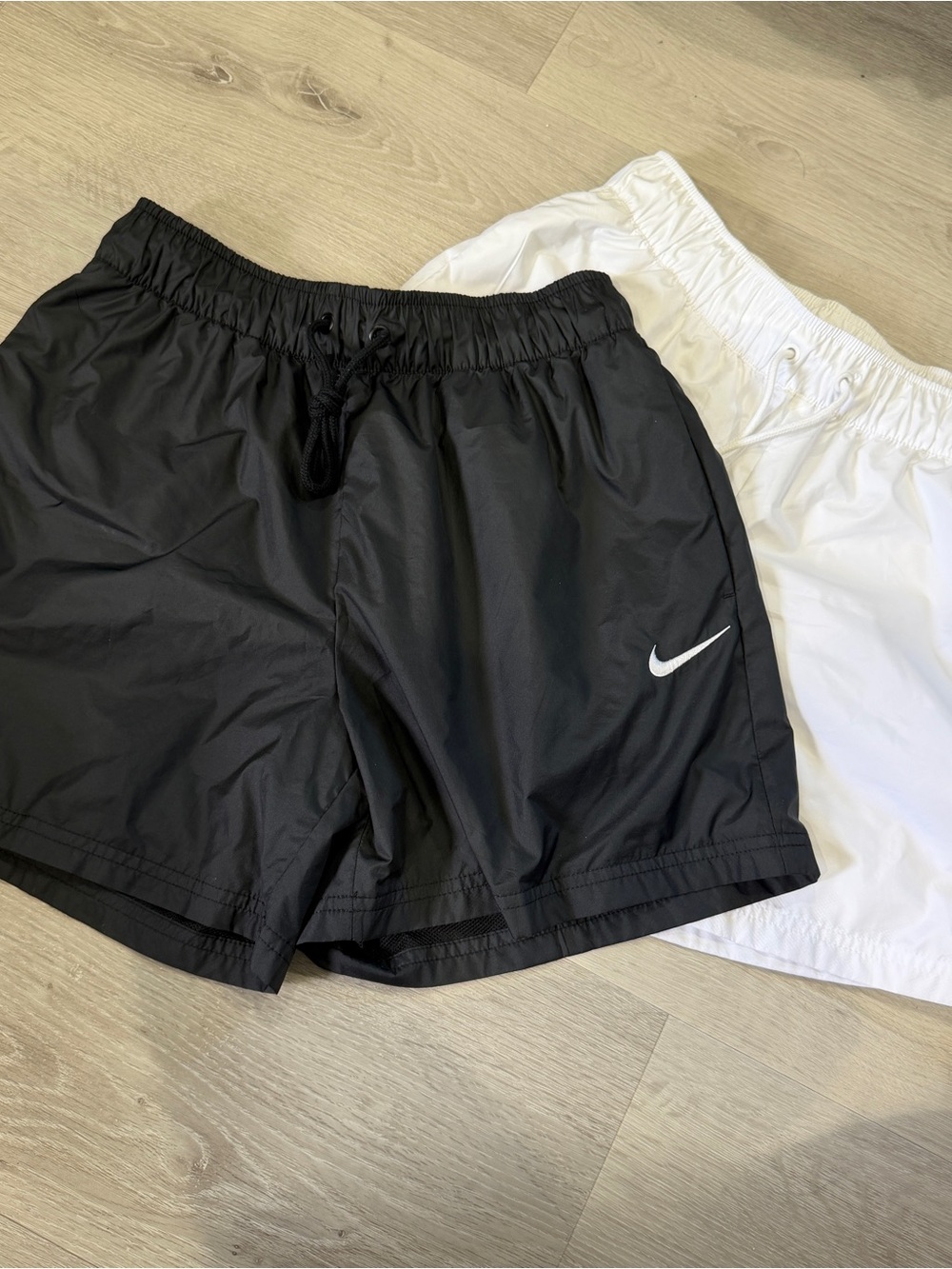 Nike Women's Black and White Athletic Shorts